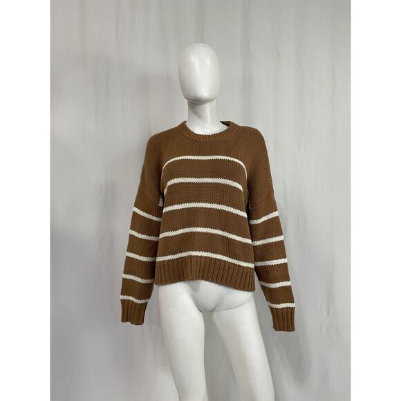Jenni Kayne Brown and Cream Striped Sweater - Picture 2 of 5